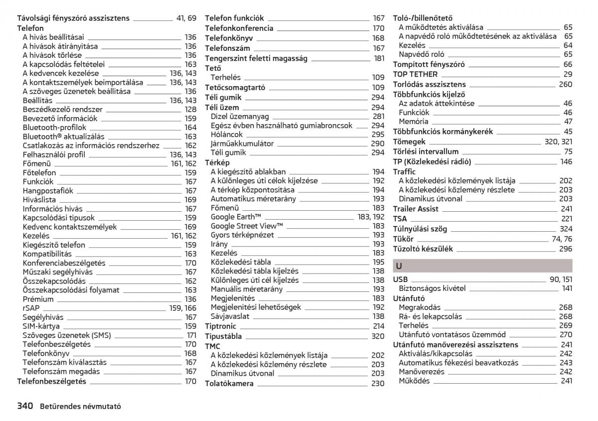 Skoda Kodiaq Kezelesi utmutato / page 342