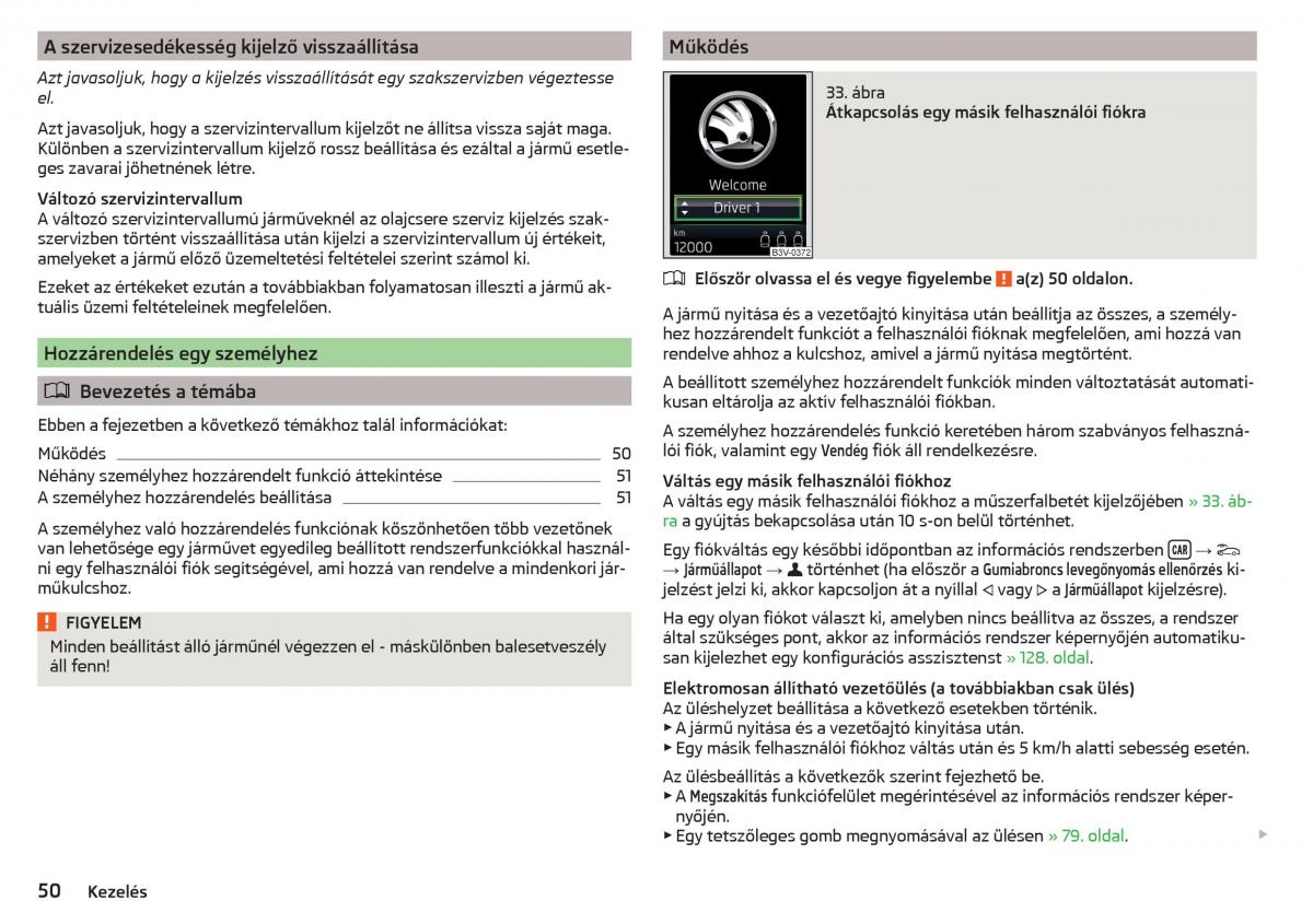 Skoda Kodiaq Kezelesi utmutato / page 52