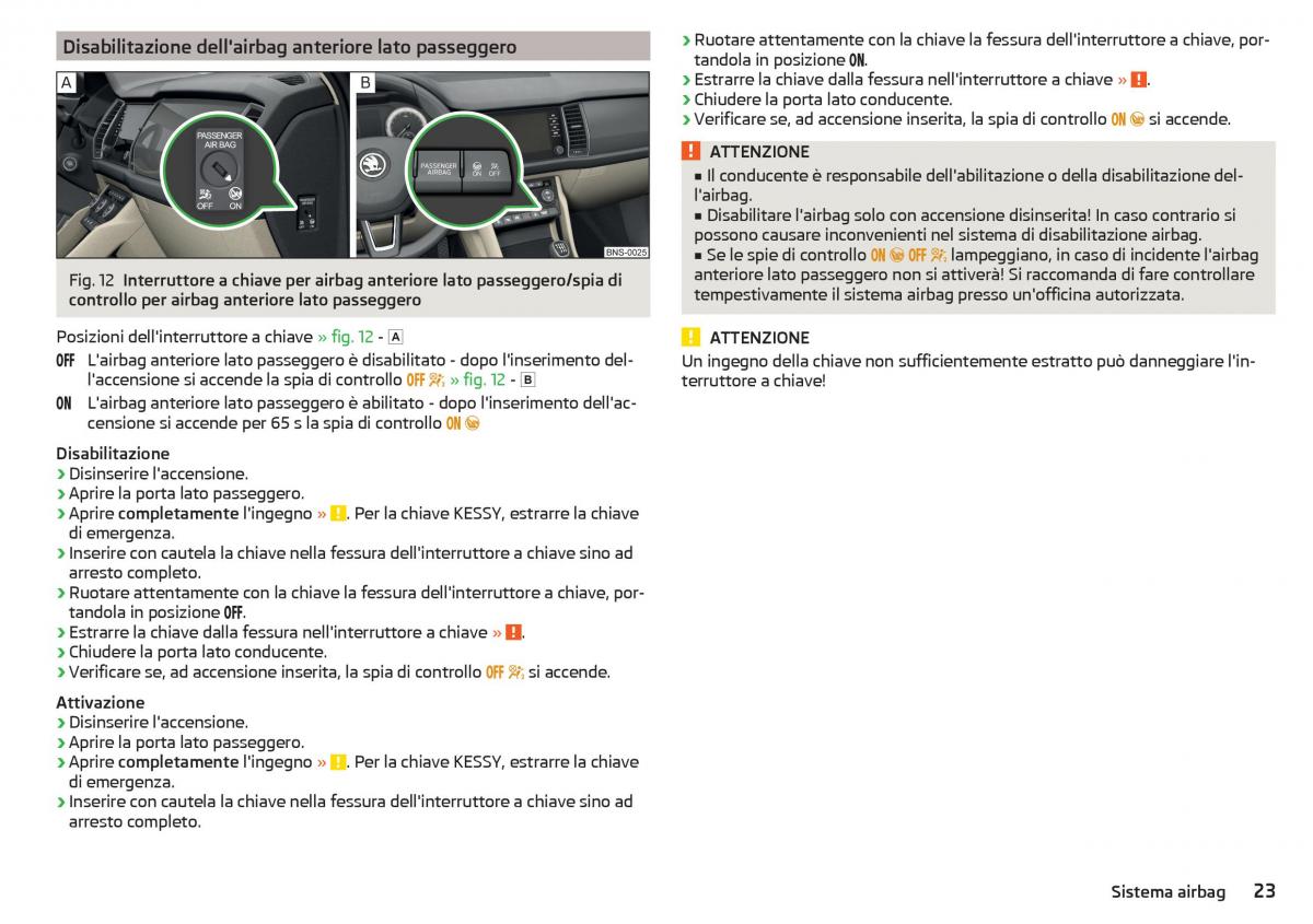 Skoda Kodiaq manuale del proprietario / page 25