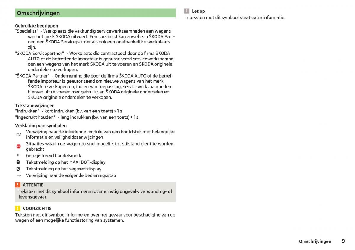 Skoda Kodiaq handleiding / page 11