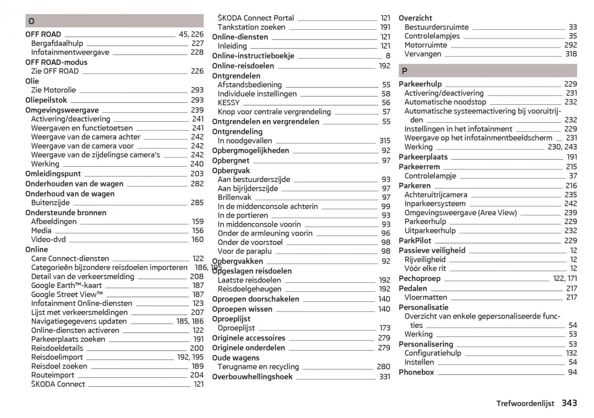 Skoda Kodiaq handleiding / page 345