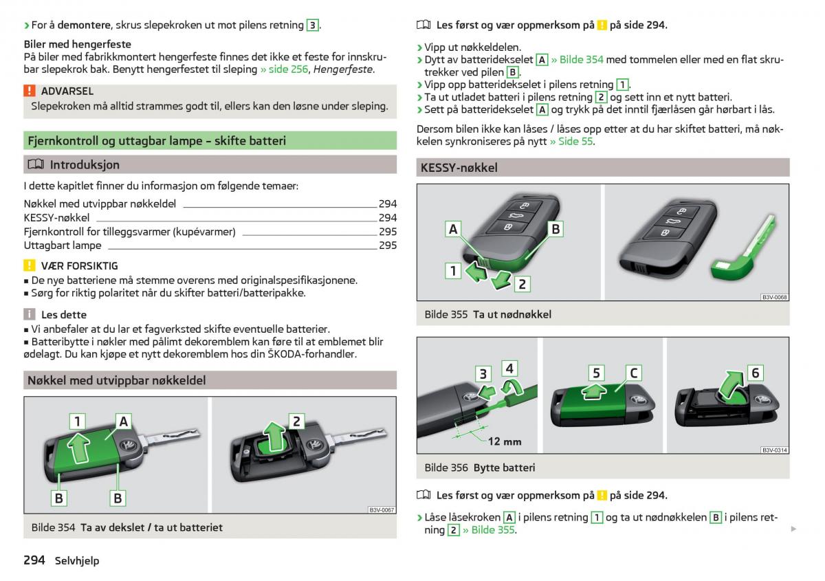 Skoda Kodiaq bruksanvisningen / page 296