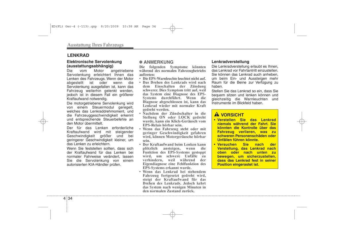 KIA Ceed I 1 Handbuch / page 117