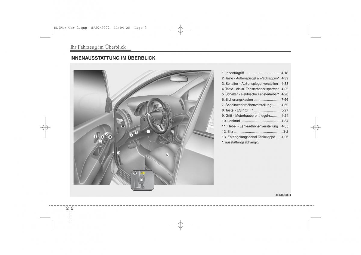 KIA Ceed I 1 Handbuch / page 13