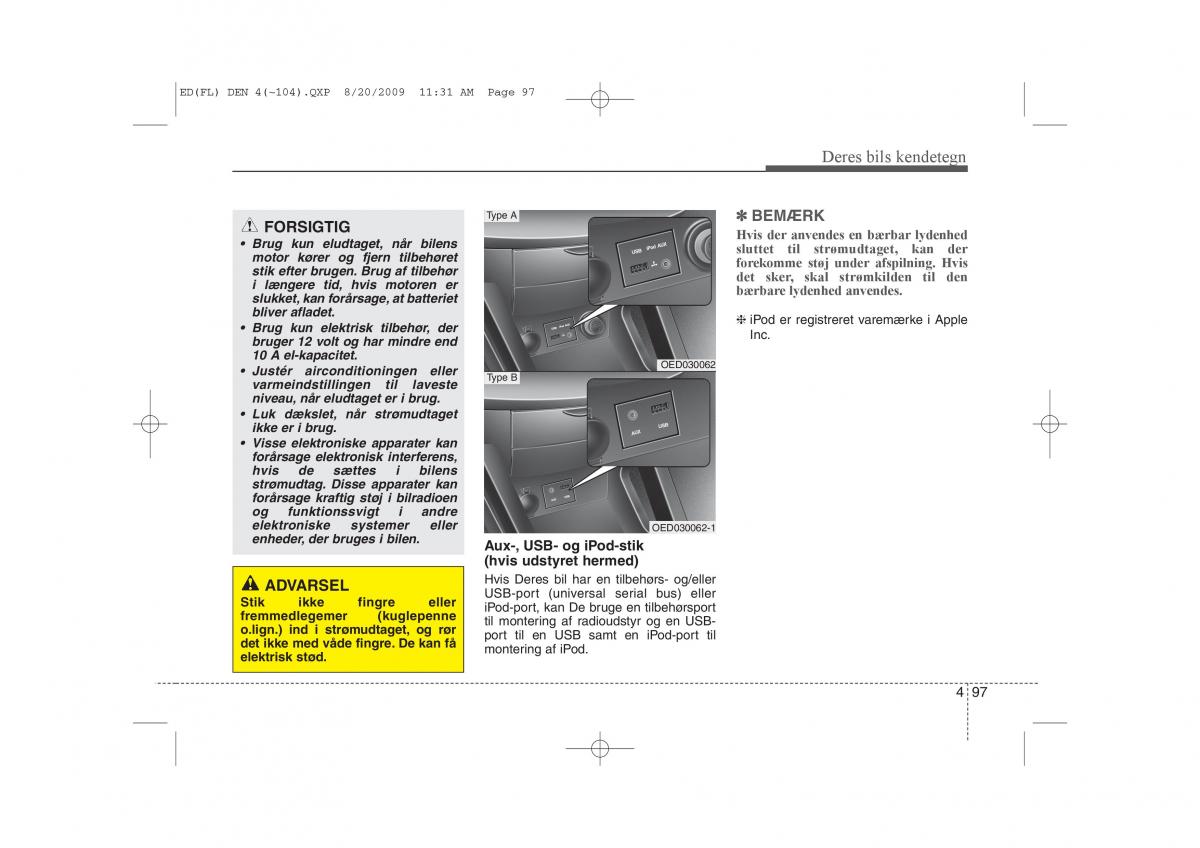 KIA Ceed I 1 Bilens instruktionsbog / page 168