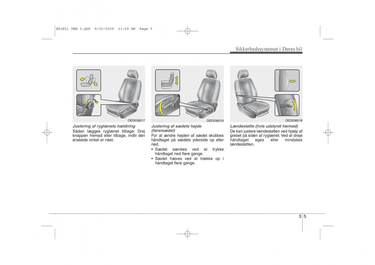 KIA Ceed I 1 Bilens instruktionsbog / page 18