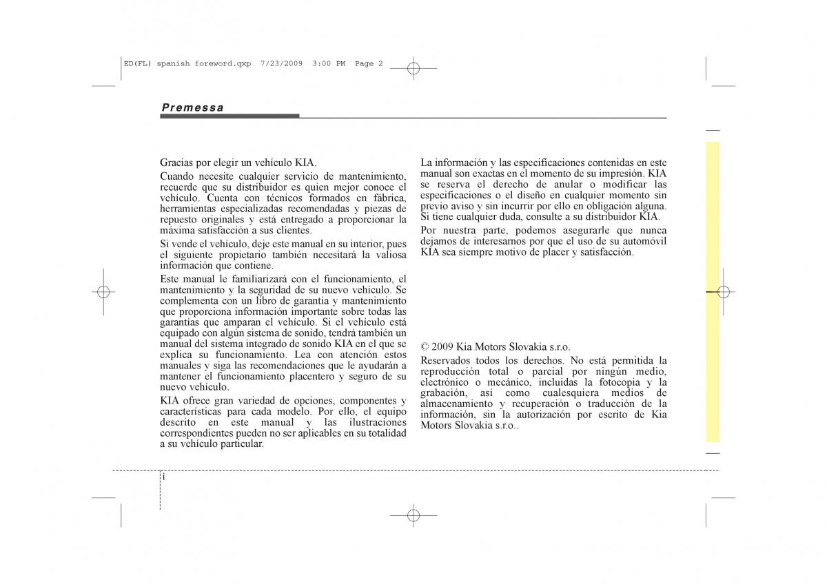 KIA Ceed I 1 manual del propietario / page 2