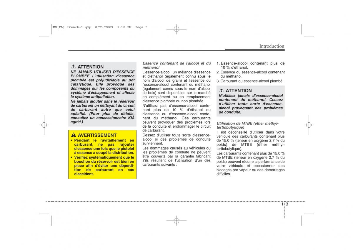KIA Ceed I 1 manuel du proprietaire / page 6