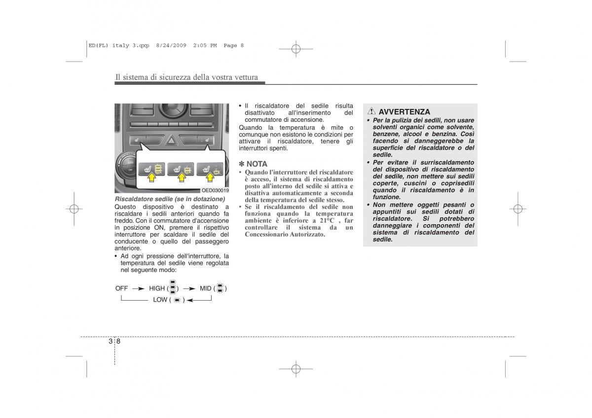 KIA Ceed I 1 manuale del proprietario / page 21