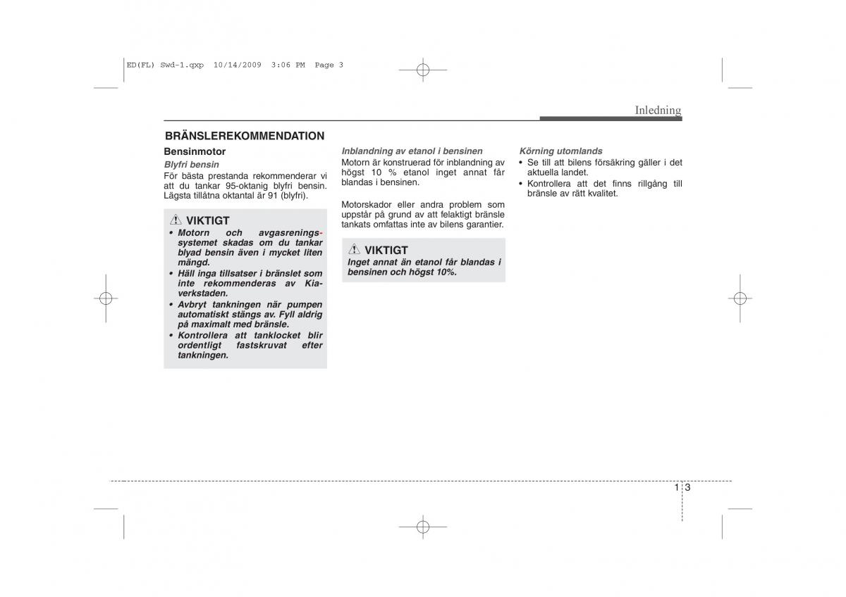 KIA Ceed I 1 instruktionsbok / page 6