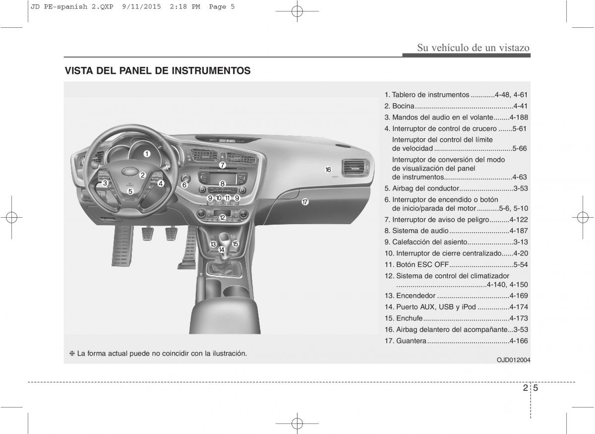 KIA Ceed II 2 manual del propietario / page 13