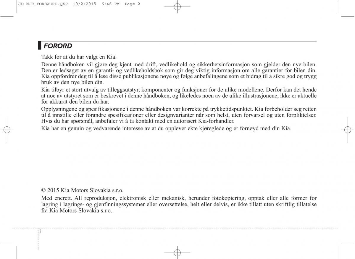 KIA Ceed II 2 bruksanvisningen / page 2