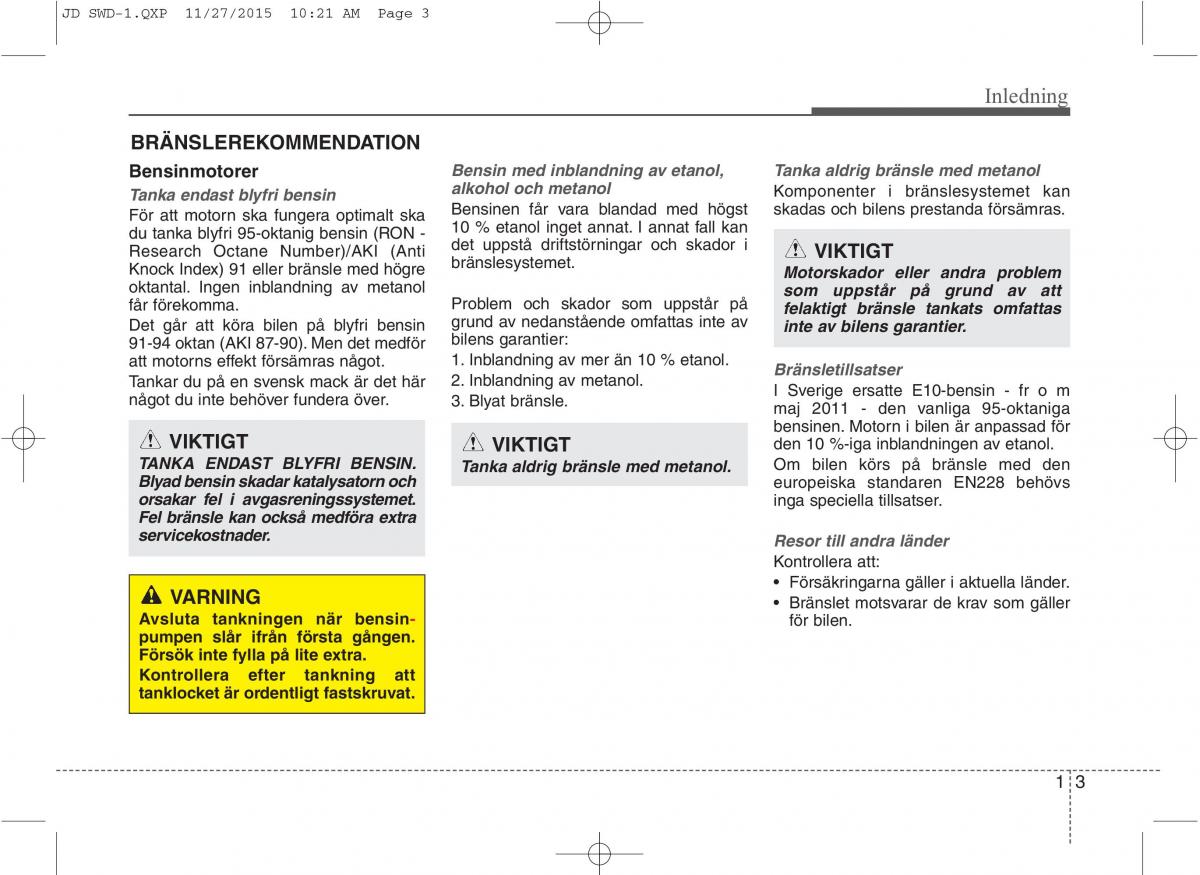 KIA Ceed II 2 instruktionsbok / page 6