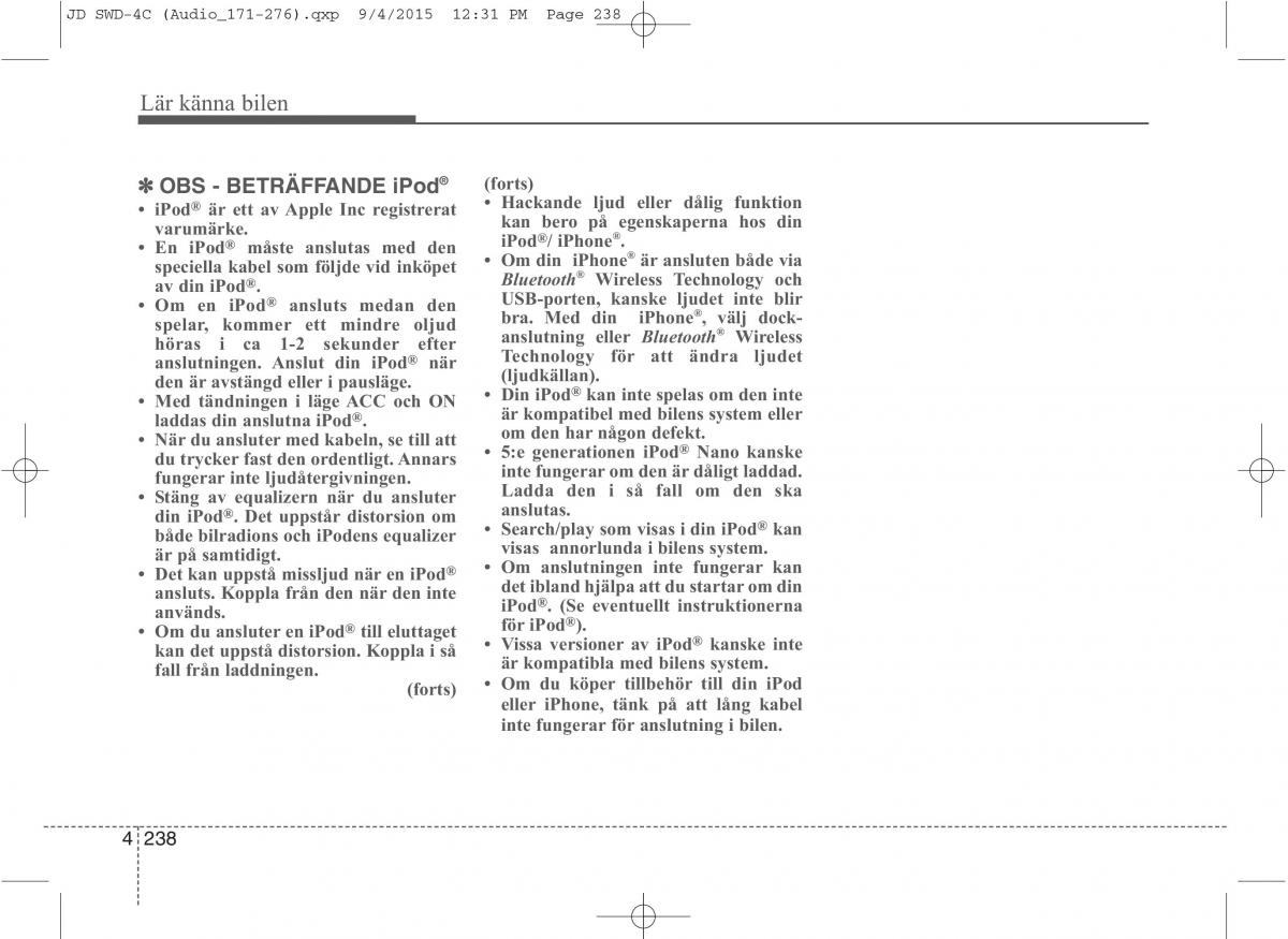 KIA Ceed II 2 instruktionsbok / page 309