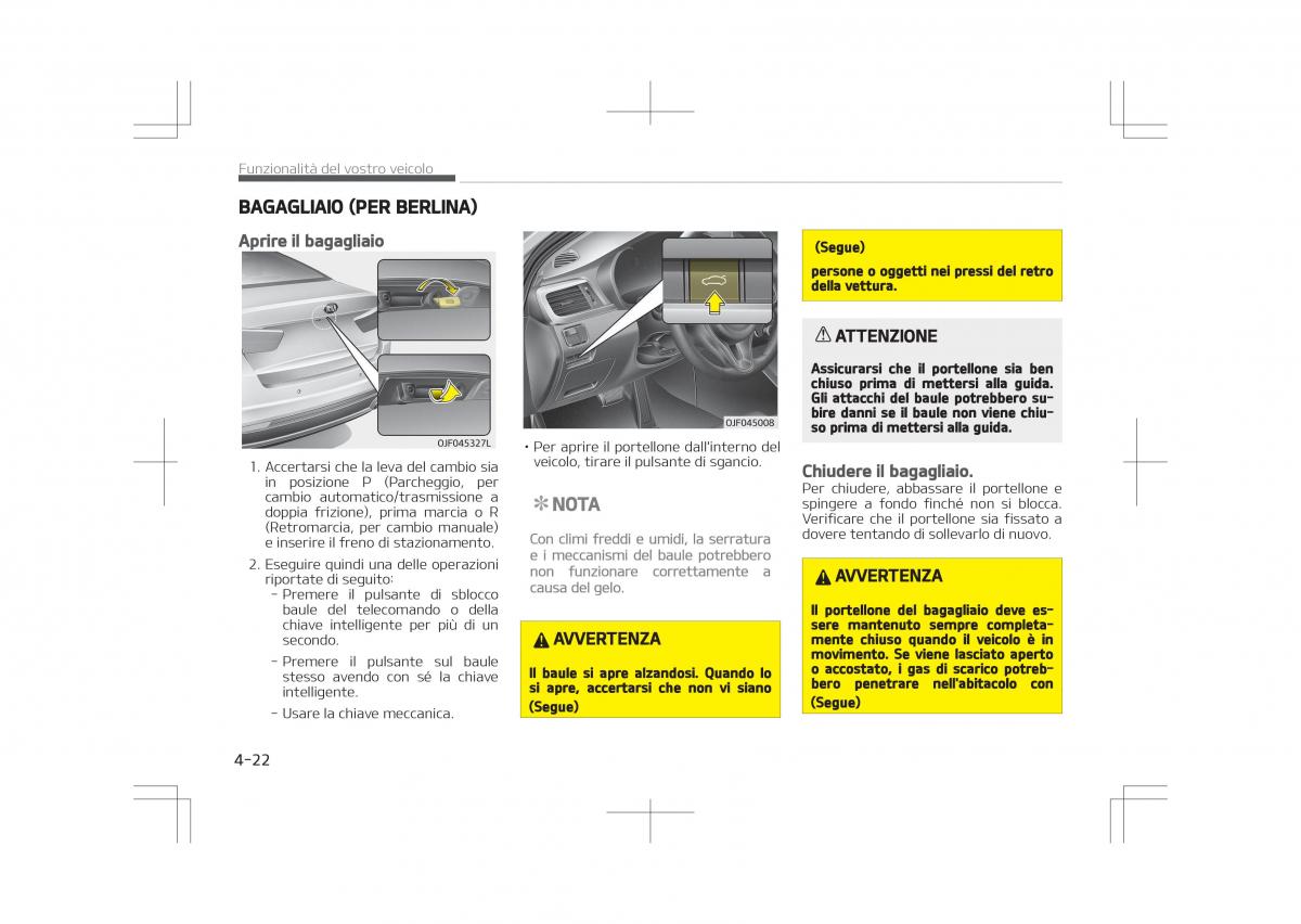 kia optima iv 4 manuale del proprietario / page 116