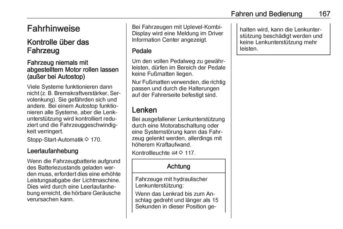 Opel Zafira C Tourer Handbuch / page 169