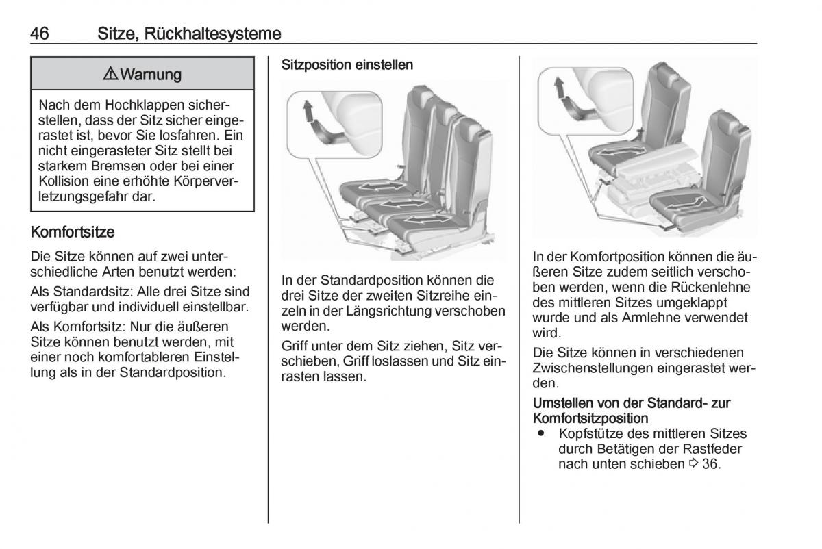 Opel Zafira C Tourer Handbuch / page 48