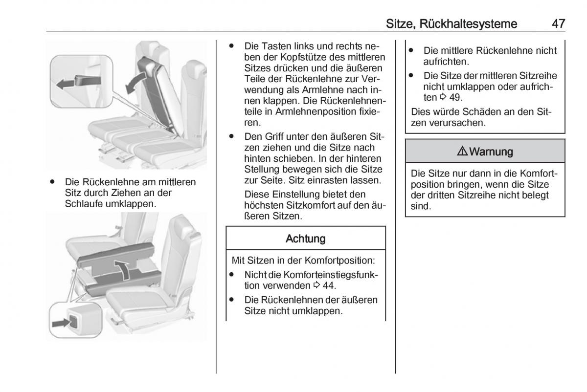 Opel Zafira C Tourer Handbuch / page 49
