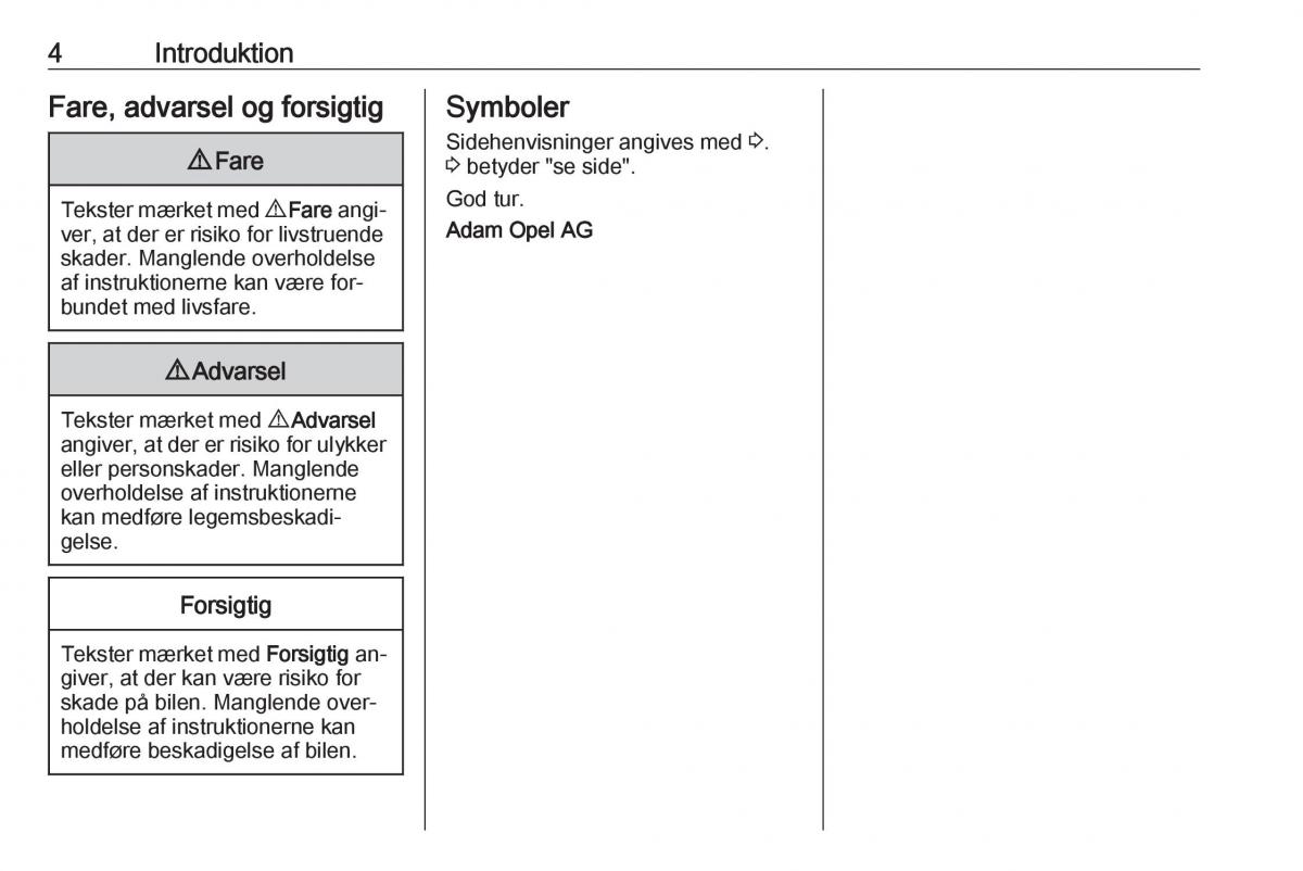 manual  Opel Zafira C Tourer Bilens instruktionsbog / page 6