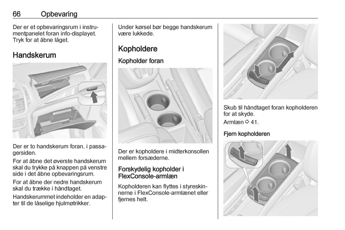 Opel Zafira C Tourer Bilens instruktionsbog / page 68
