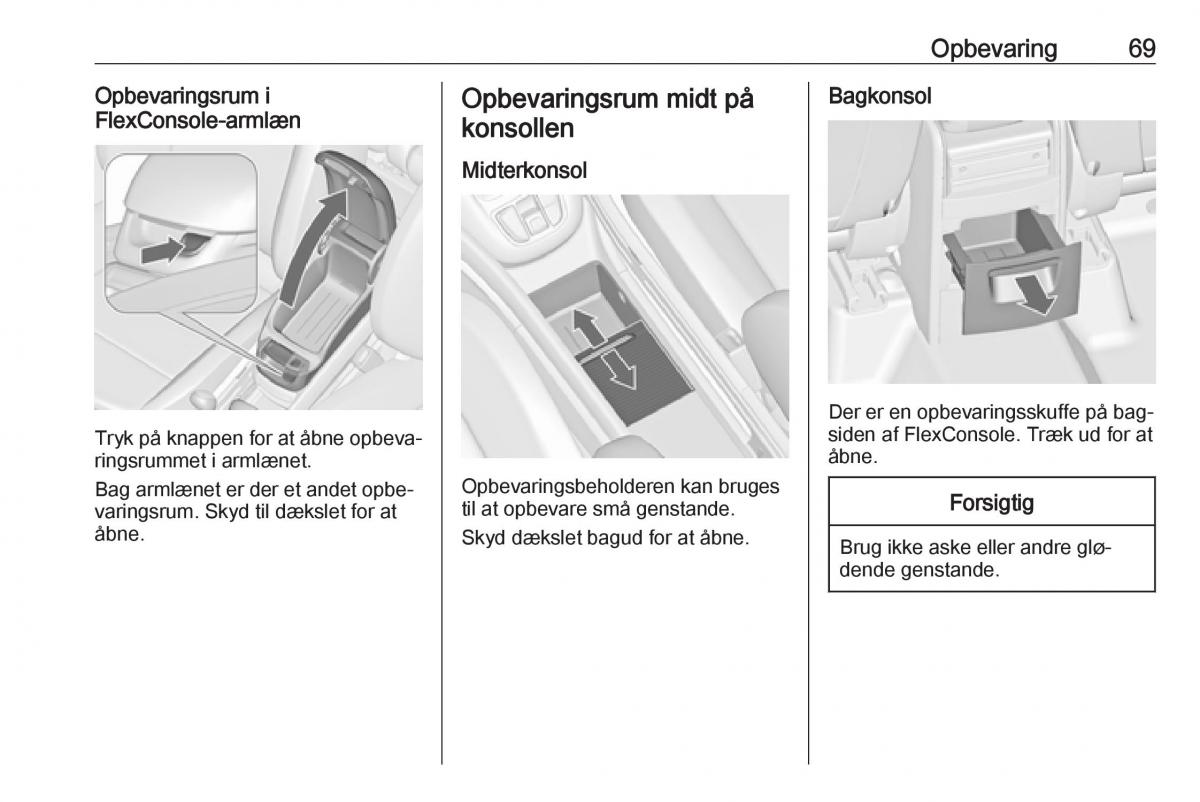 Opel Zafira C Tourer Bilens instruktionsbog / page 71