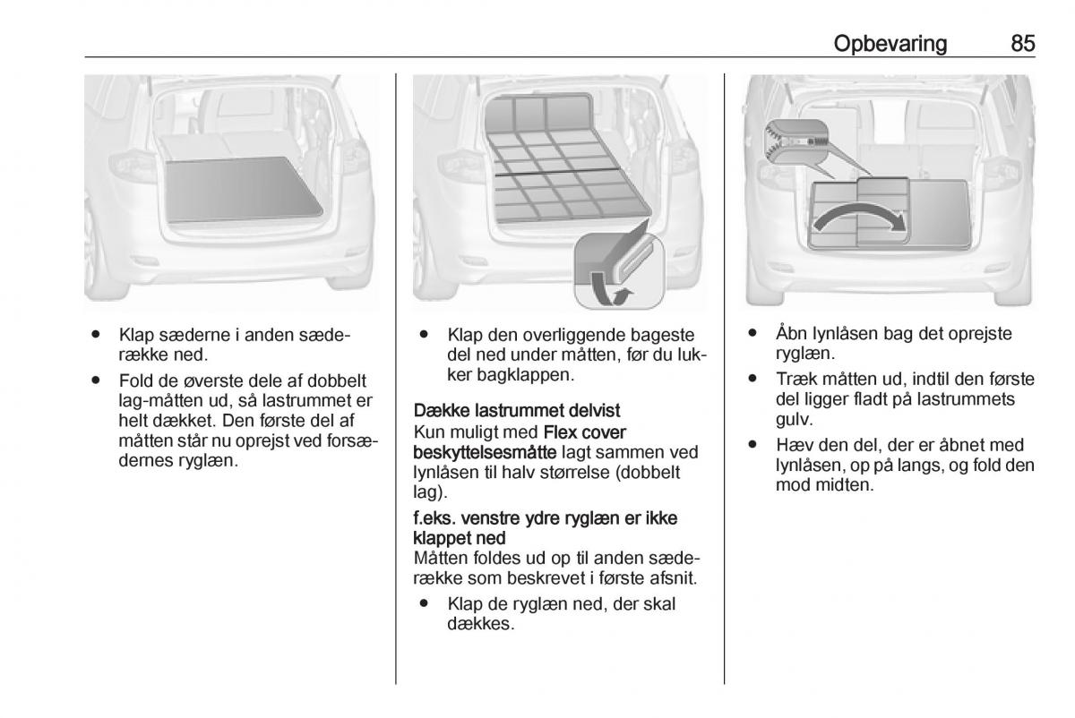 Opel Zafira C Tourer Bilens instruktionsbog / page 87