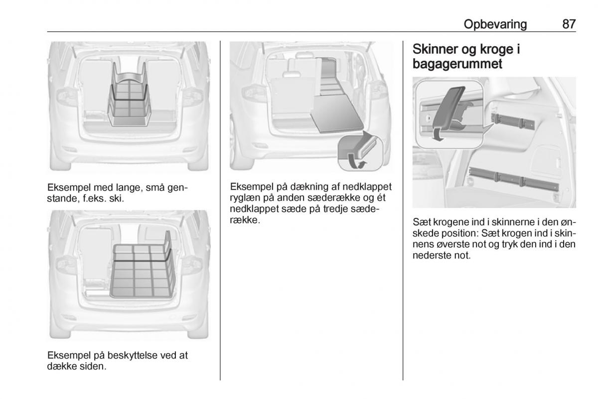 Opel Zafira C Tourer Bilens instruktionsbog / page 89