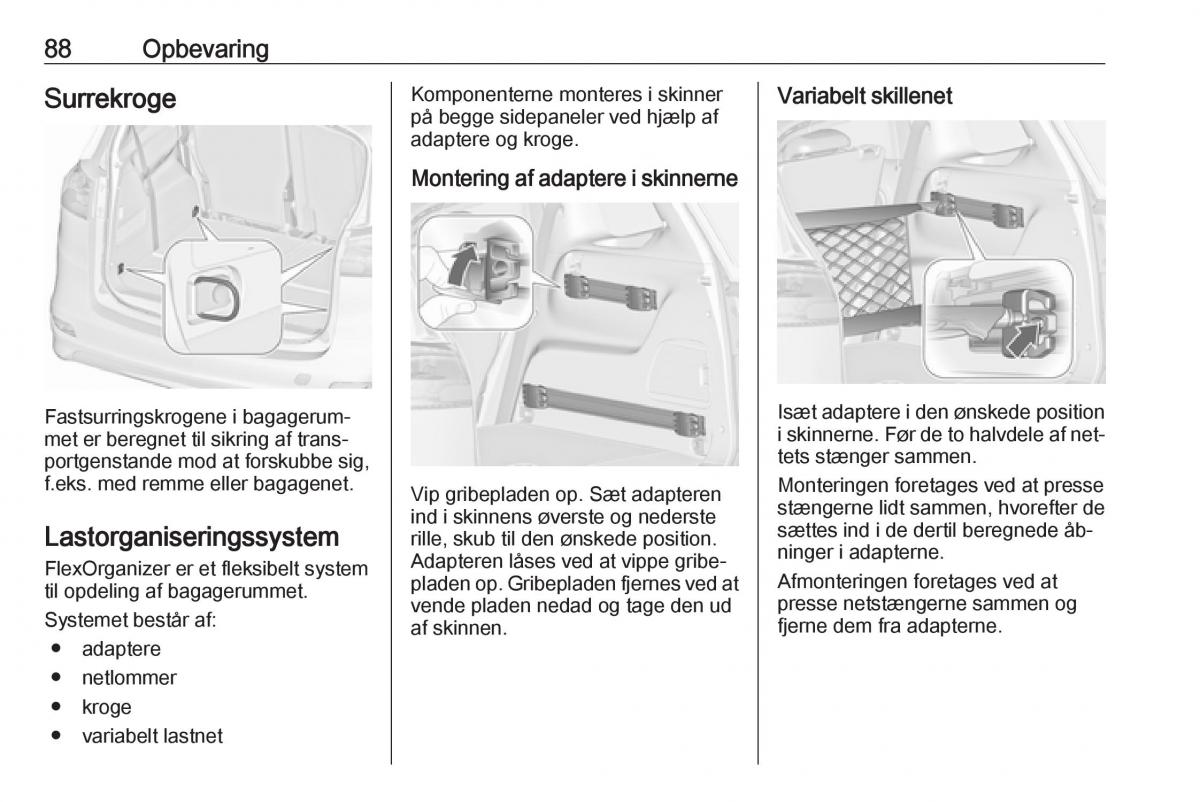 Opel Zafira C Tourer Bilens instruktionsbog / page 90