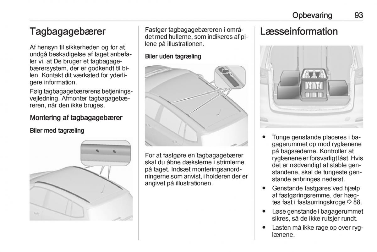 Opel Zafira C Tourer Bilens instruktionsbog / page 95
