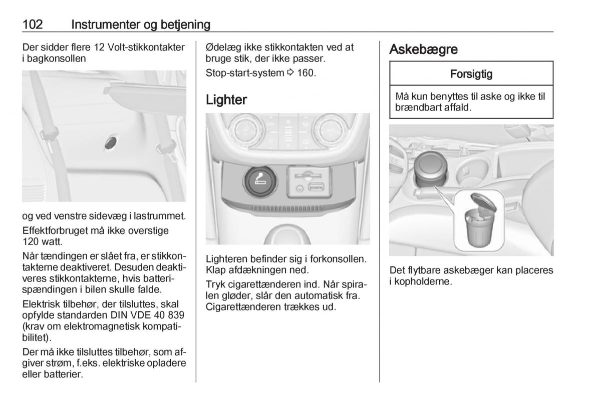 Opel Zafira C Tourer Bilens instruktionsbog / page 104