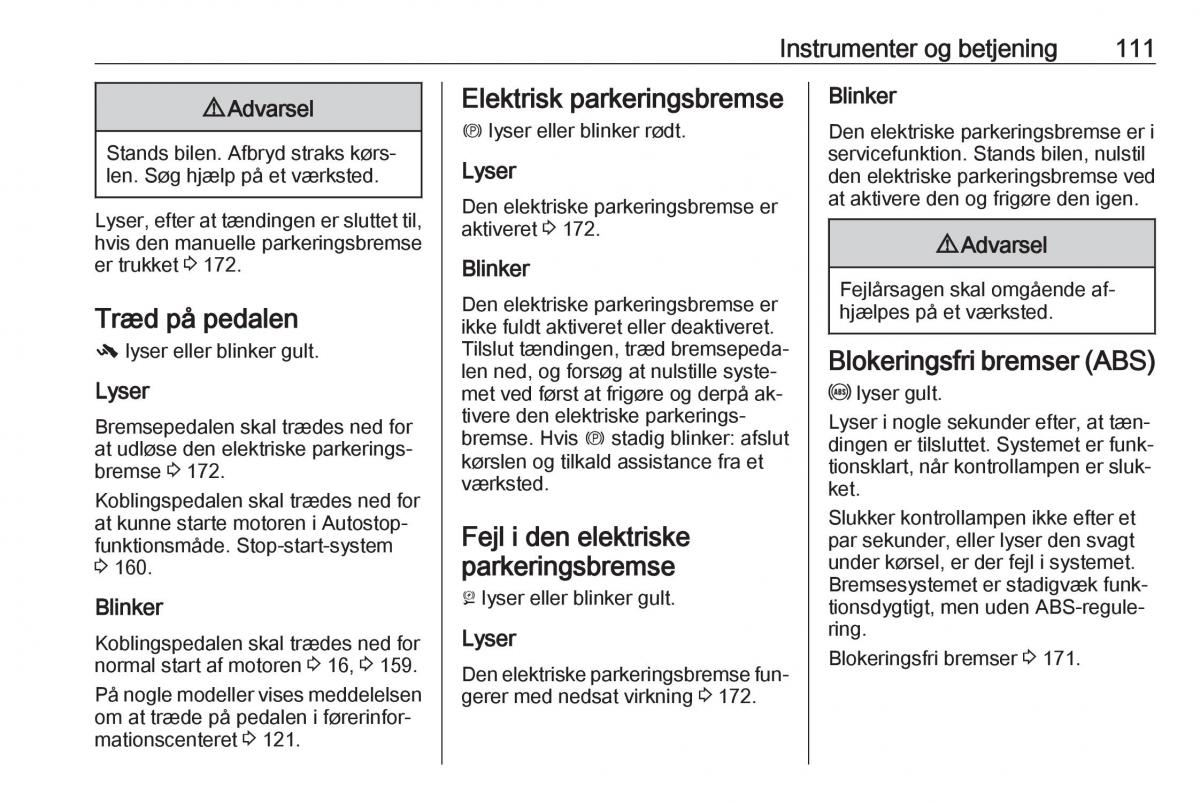 Opel Zafira C Tourer Bilens instruktionsbog / page 113