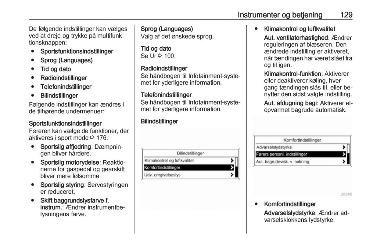 Opel Zafira C Tourer Bilens instruktionsbog / page 131