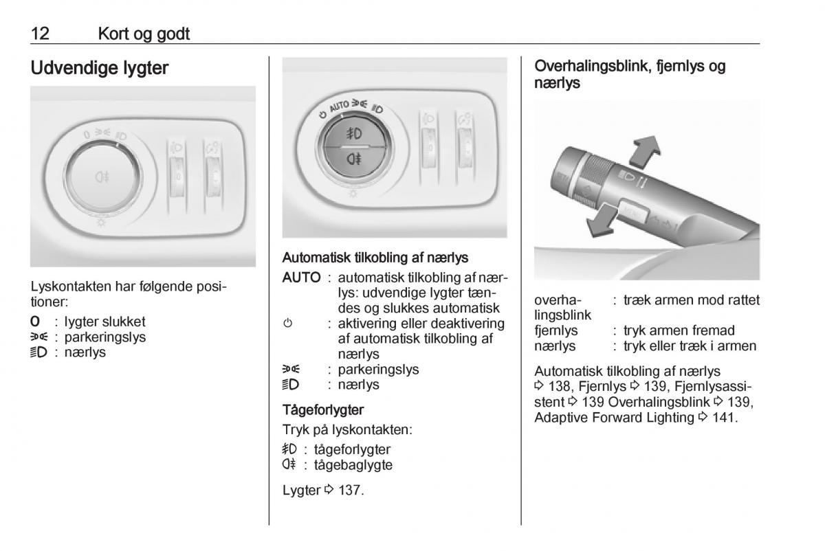 manual  Opel Zafira C Tourer Bilens instruktionsbog / page 14