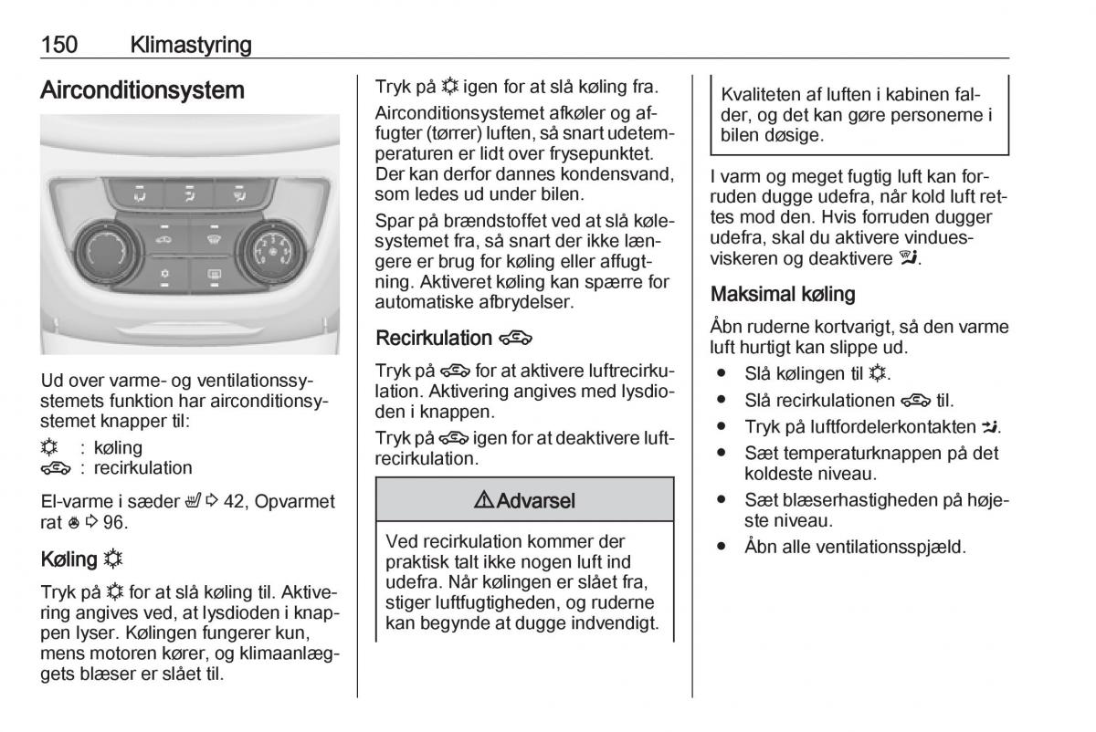Opel Zafira C Tourer Bilens instruktionsbog / page 152