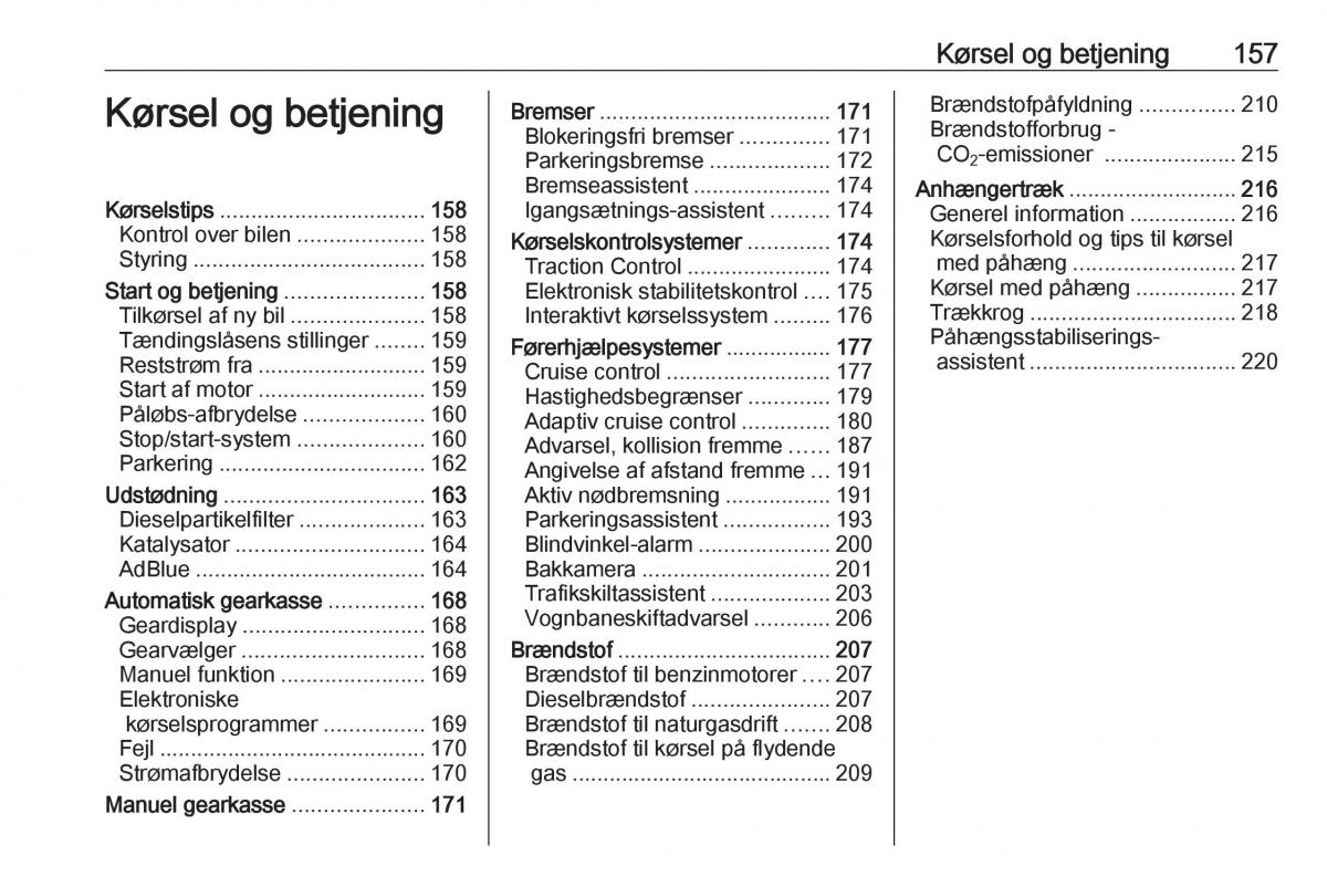Opel Zafira C Tourer Bilens instruktionsbog / page 159