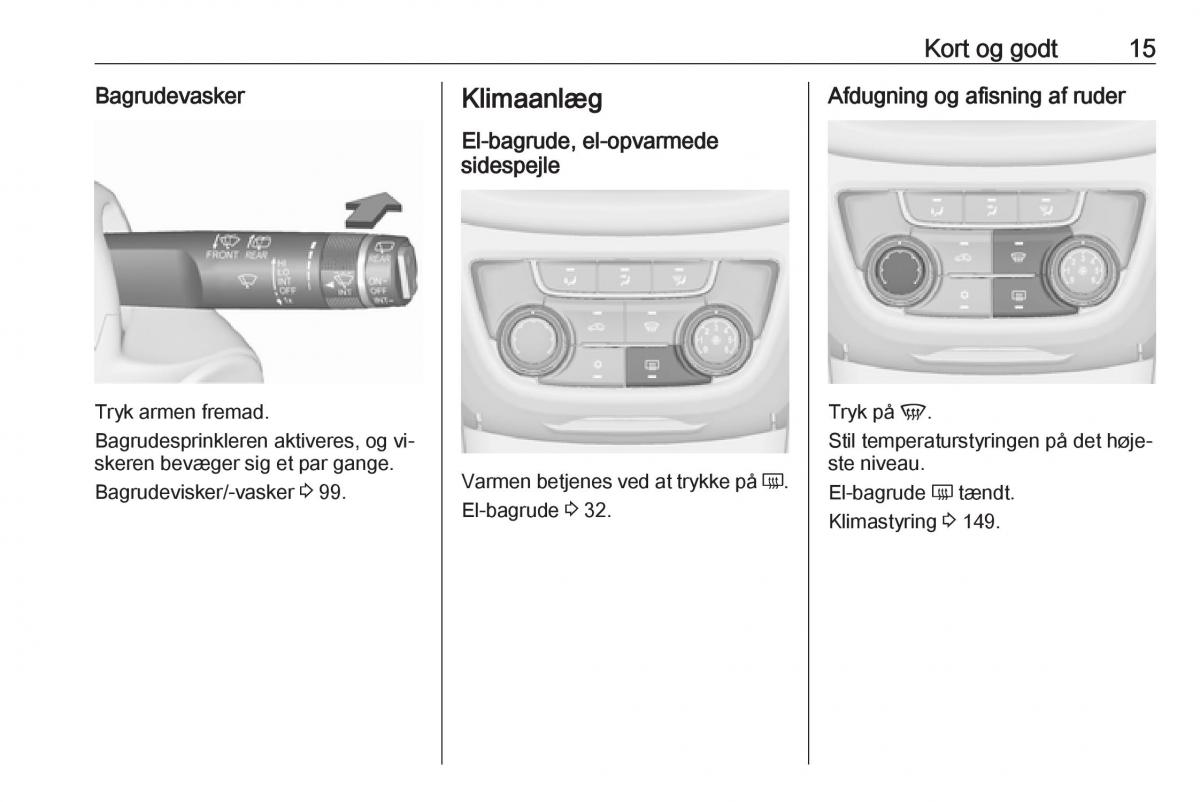 Opel Zafira C Tourer Bilens instruktionsbog / page 17