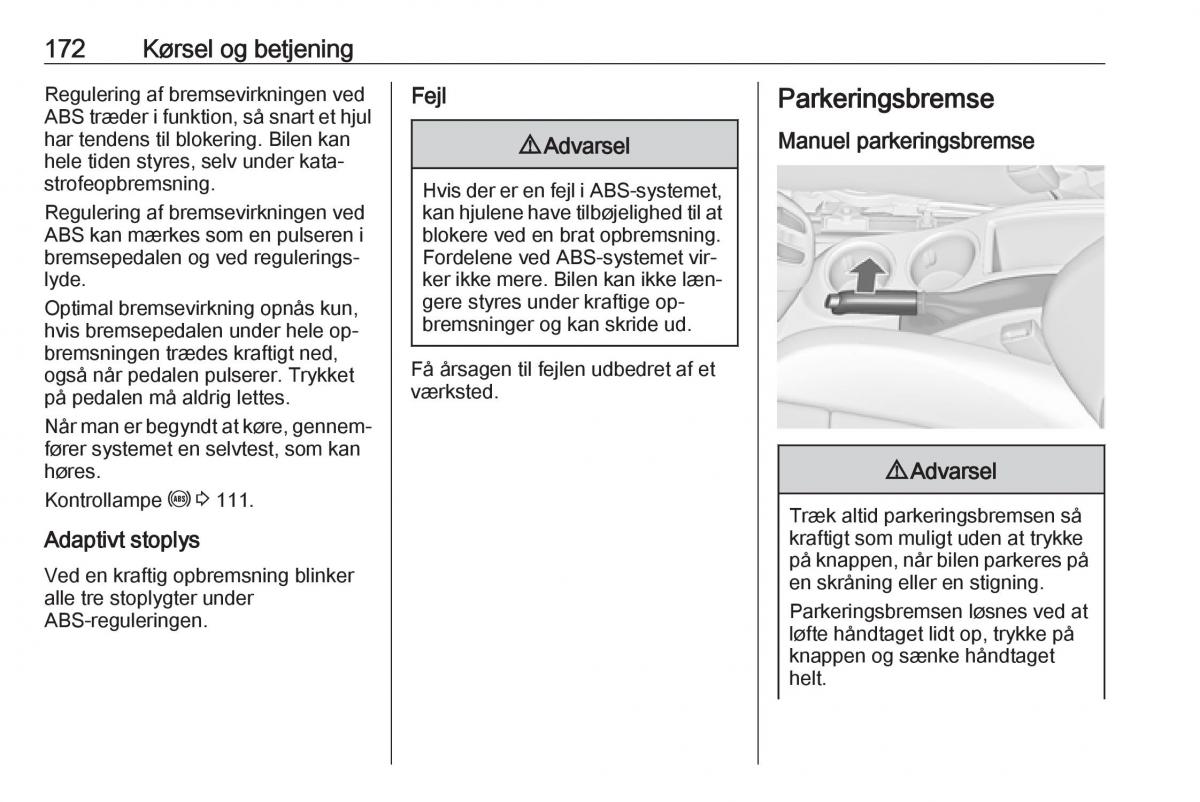 Opel Zafira C Tourer Bilens instruktionsbog / page 174