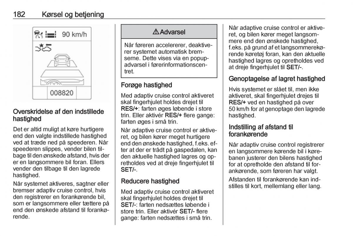 Opel Zafira C Tourer Bilens instruktionsbog / page 184