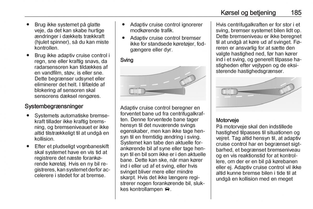 Opel Zafira C Tourer Bilens instruktionsbog / page 187