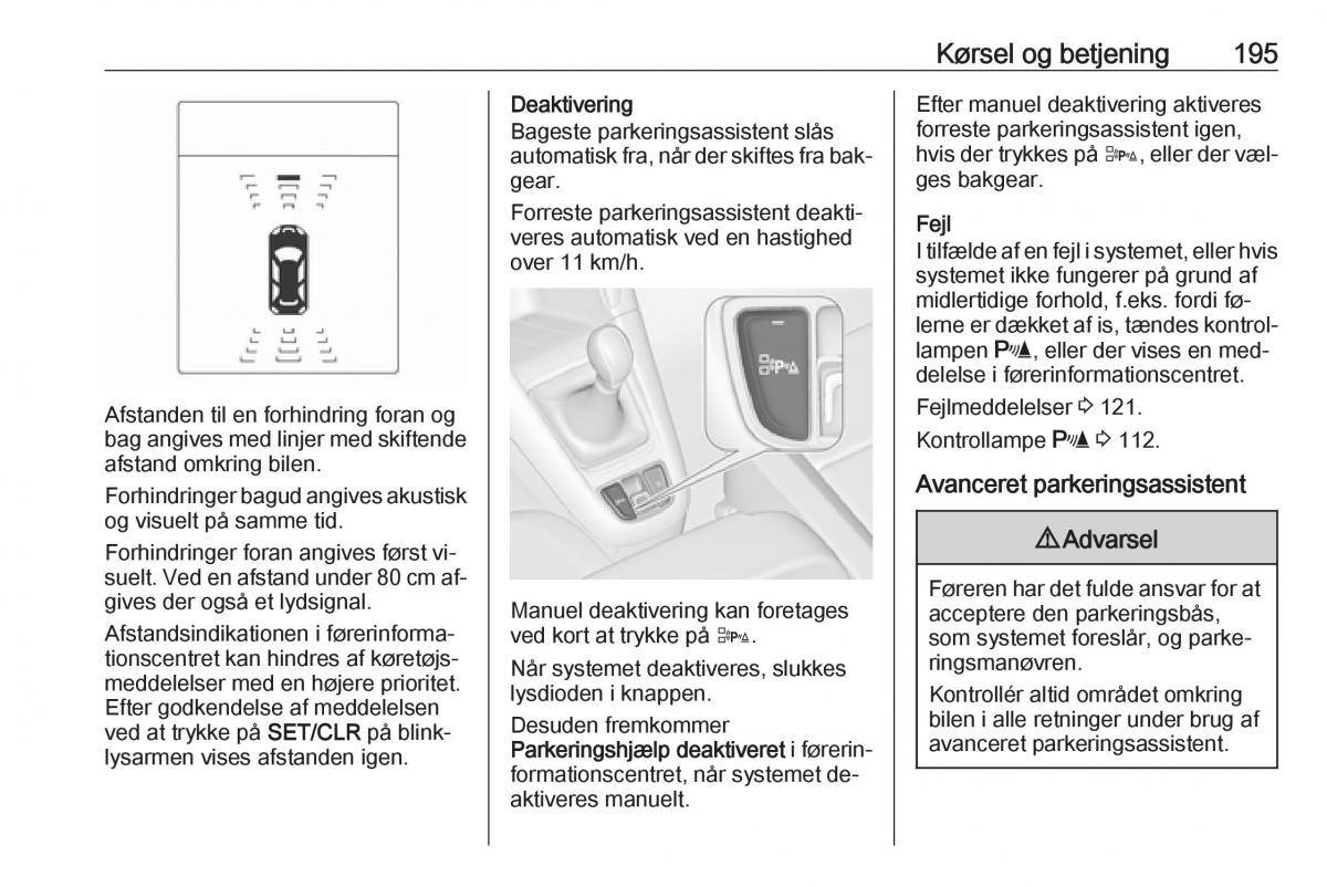 Opel Zafira C Tourer Bilens instruktionsbog / page 197