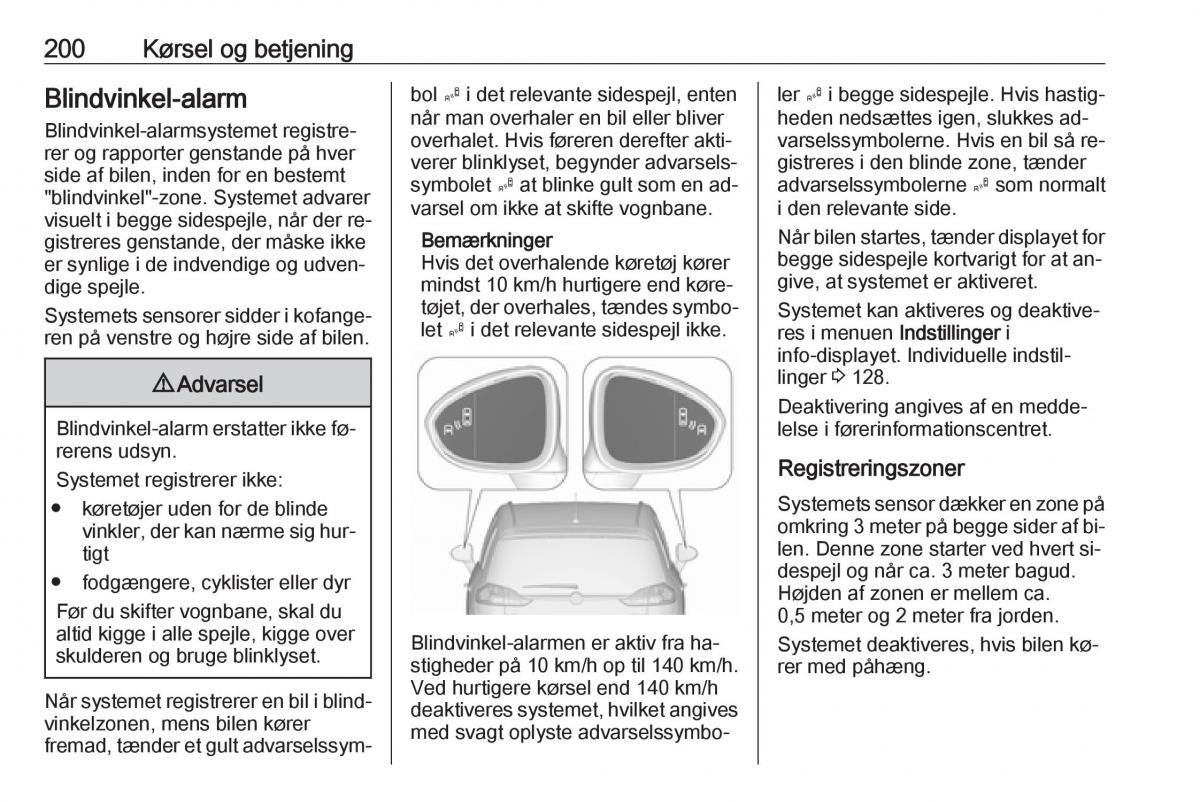 Opel Zafira C Tourer Bilens instruktionsbog / page 202