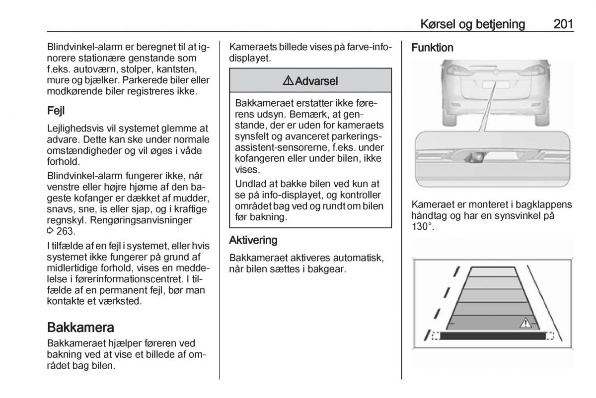 Opel Zafira C Tourer Bilens instruktionsbog / page 203
