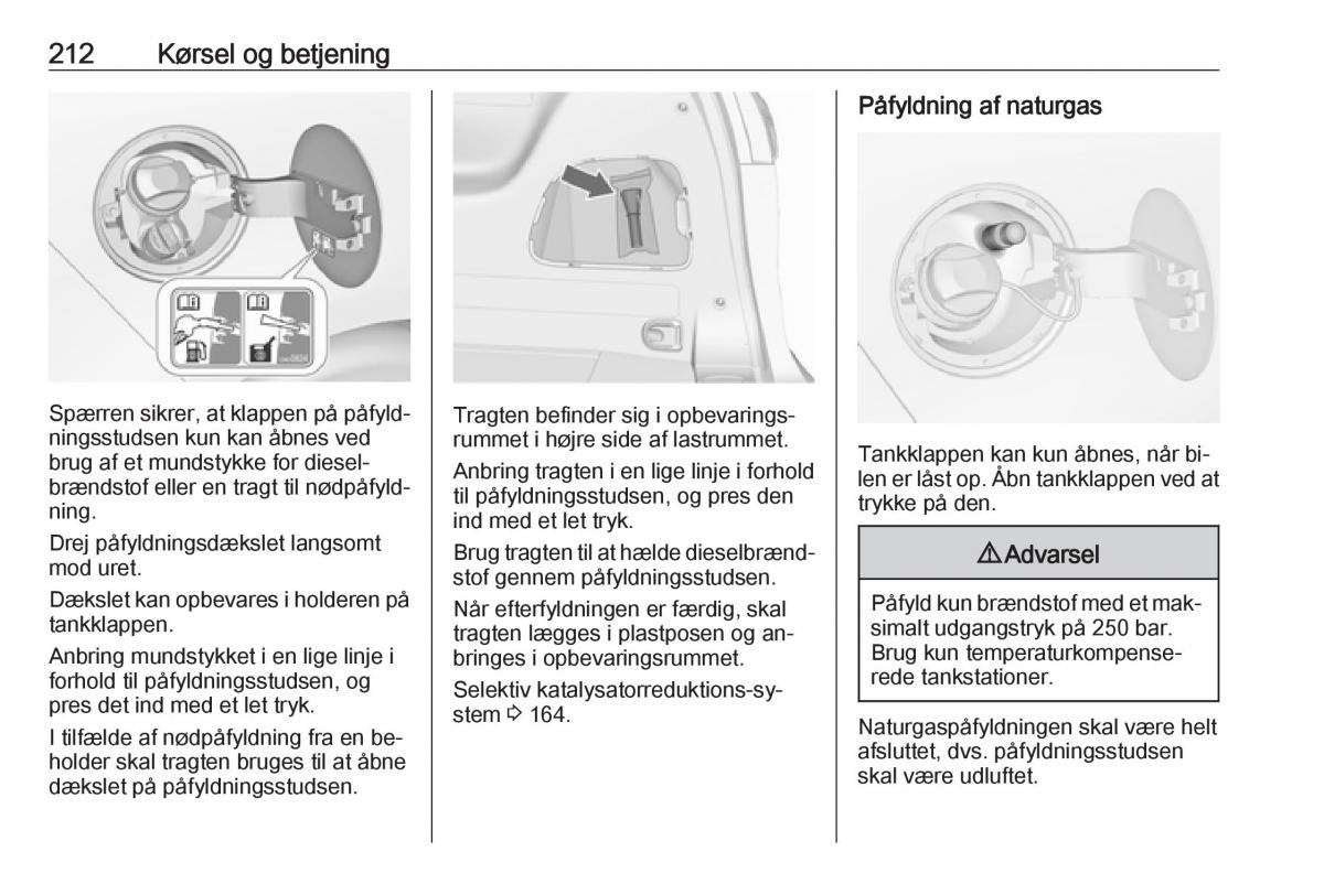 Opel Zafira C Tourer Bilens instruktionsbog / page 214