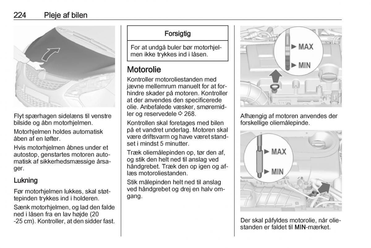 Opel Zafira C Tourer Bilens instruktionsbog / page 226