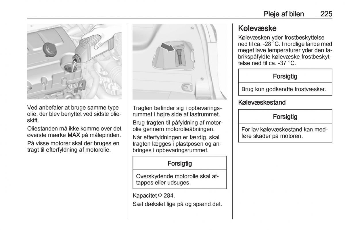 Opel Zafira C Tourer Bilens instruktionsbog / page 227