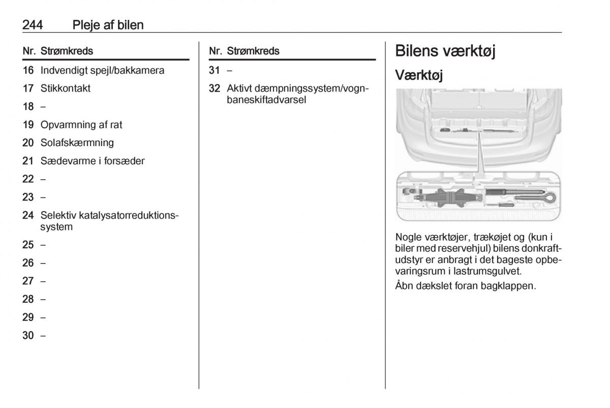 Opel Zafira C Tourer Bilens instruktionsbog / page 246