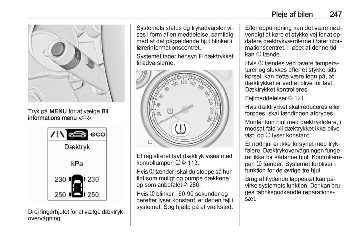 Opel Zafira C Tourer Bilens instruktionsbog / page 249