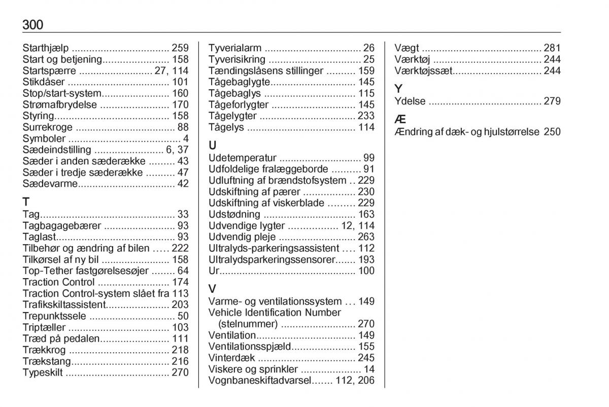 manual  Opel Zafira C Tourer Bilens instruktionsbog / page 302