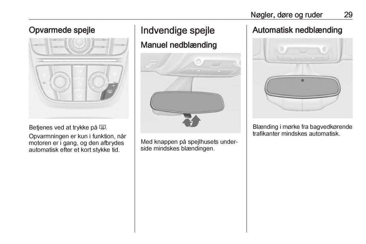 Opel Zafira C Tourer Bilens instruktionsbog / page 31