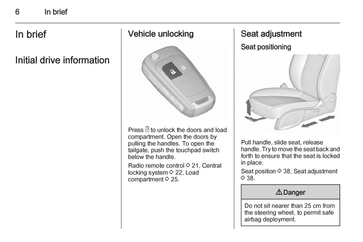 manual  Opel Zafira C Tourer owners manual / page 8